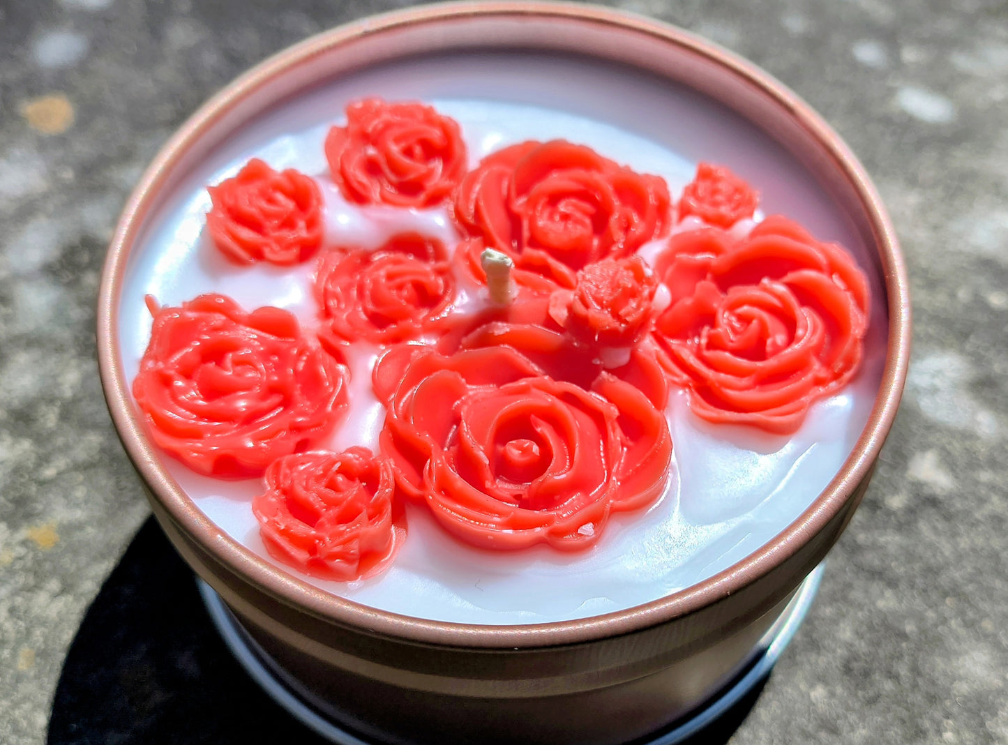 Eternal Rose Candle – Fresh Cut Red Roses | Arcane Flame Candle Co