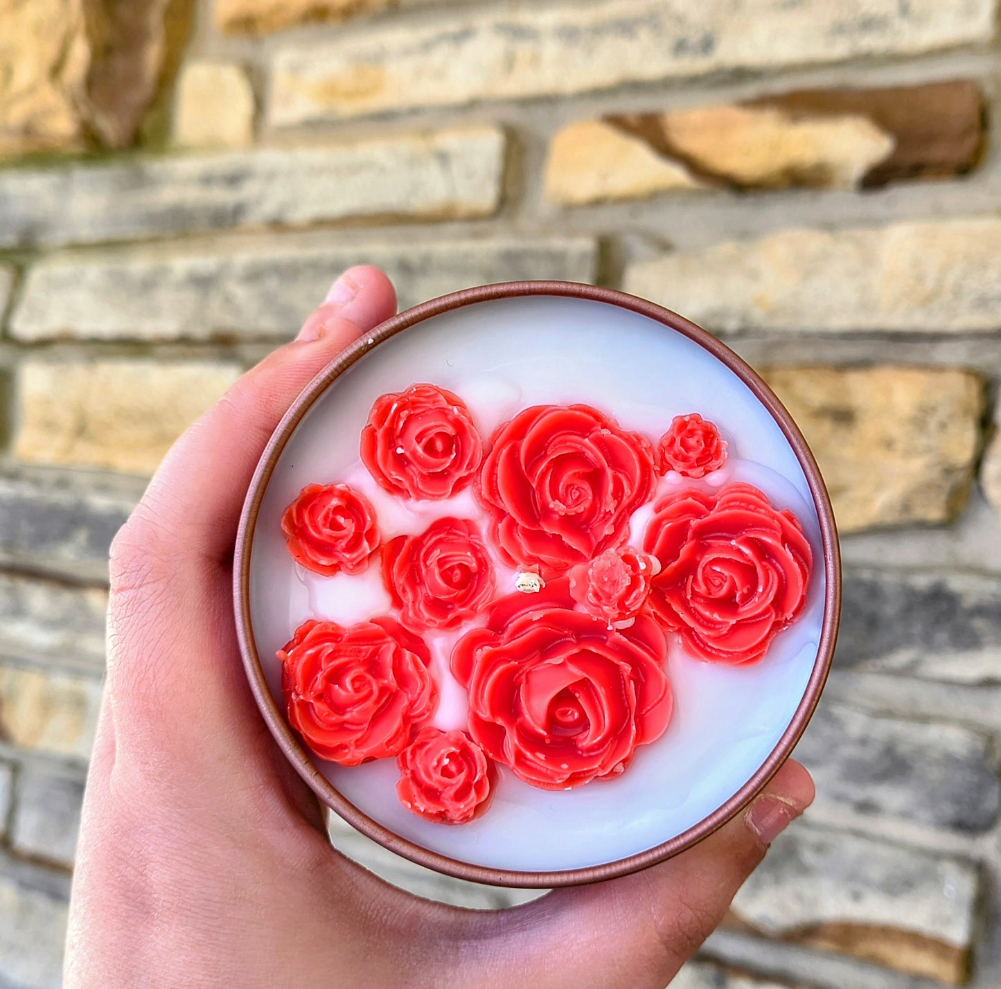 Eternal Rose Candle – Fresh Cut Red Roses | Arcane Flame Candle Co