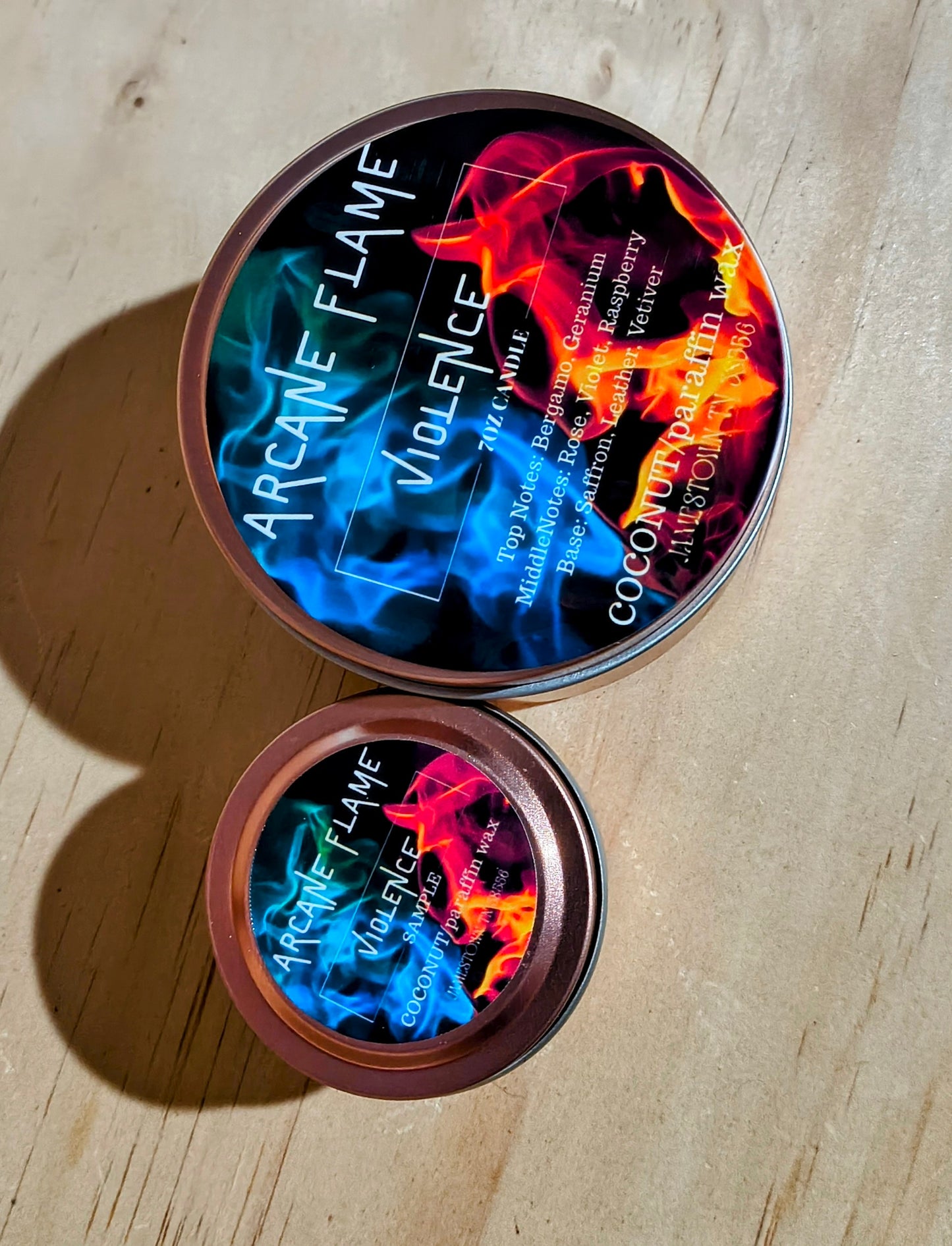 Violence Candle – Rose, Violet & Leather | Arcane Flame Candle Co
